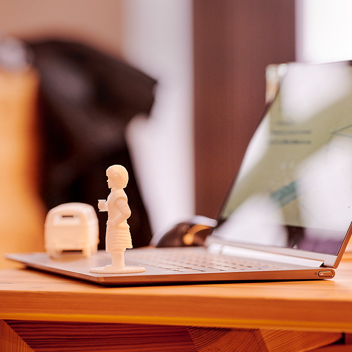 A laptop on a table