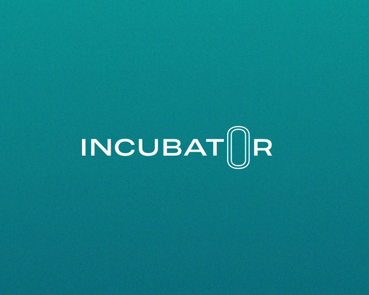 Der Text "Incubator" in einer modernen Schriftart, mit einem ovalen Symbol um das 'O' in der Mitte.