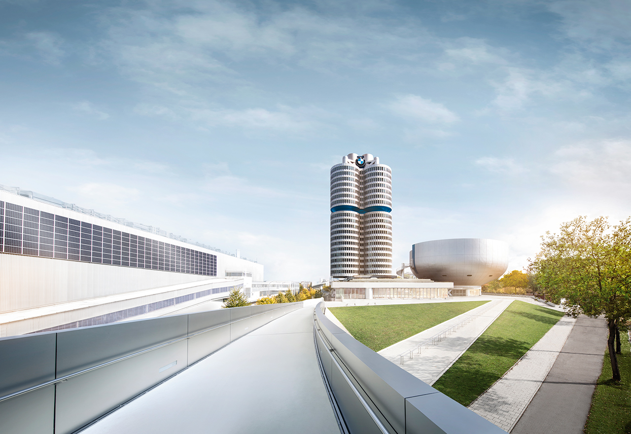Blick auf die BMW Gebäude.