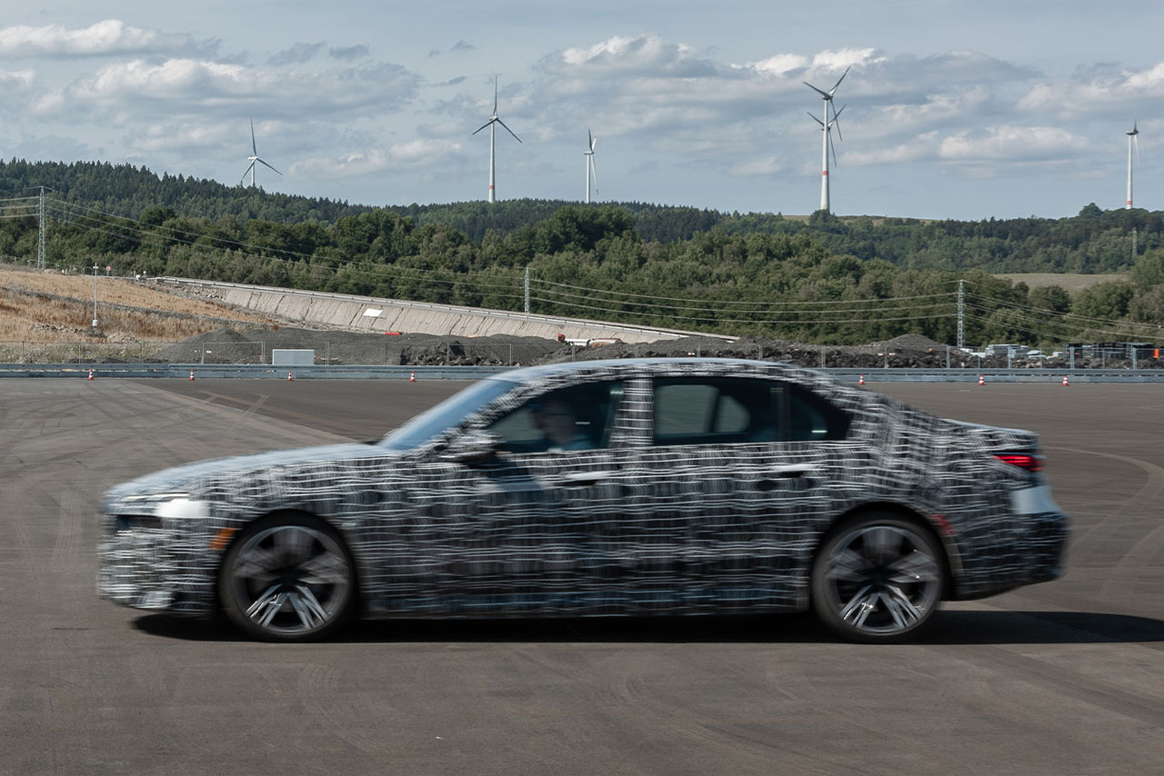A car is being tested on the testing area