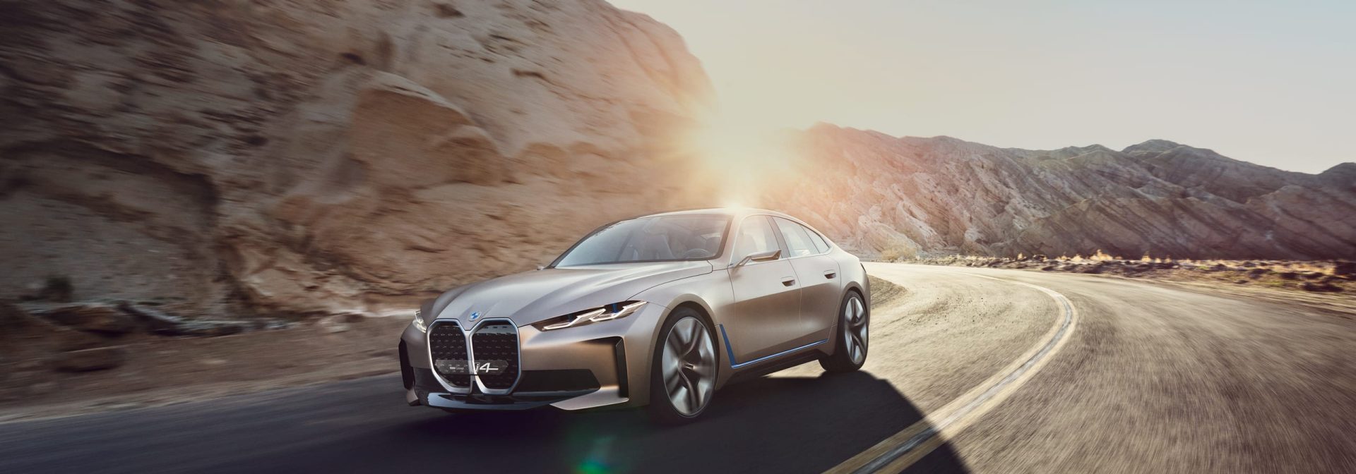 The BMW Concept i4 in a landscape