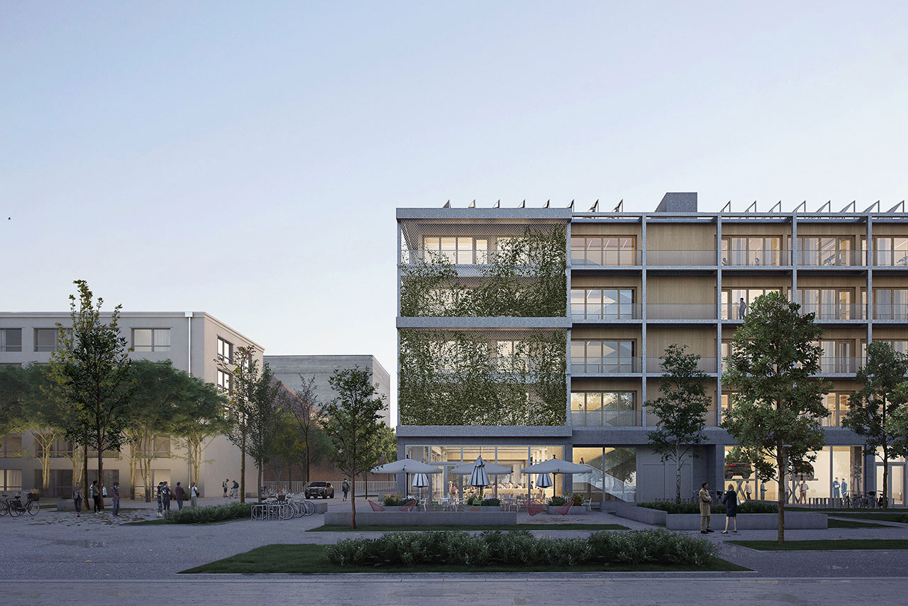 A render of the BMW Group Talent Campus in Munich.