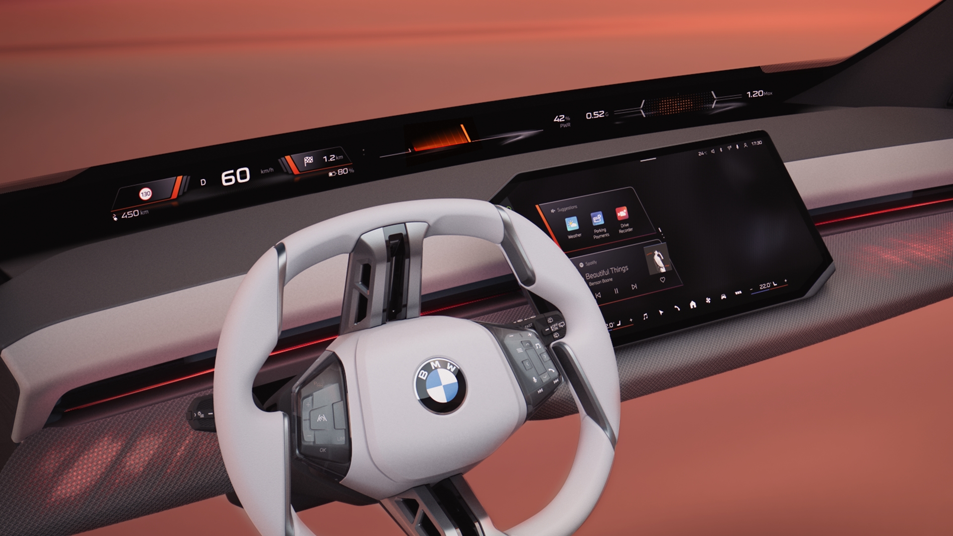 BMW Panoramic Vision iDrive im Sport Mode.